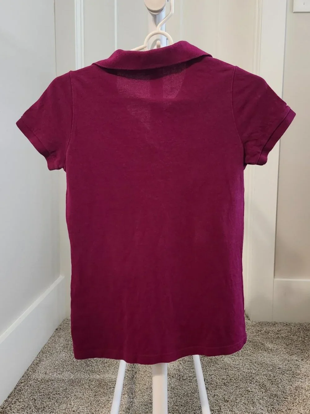 Burberry Brit Short Sleeve Polo Shirt – Women’s Small – Burgundy – EUC - Picture 2 of 6